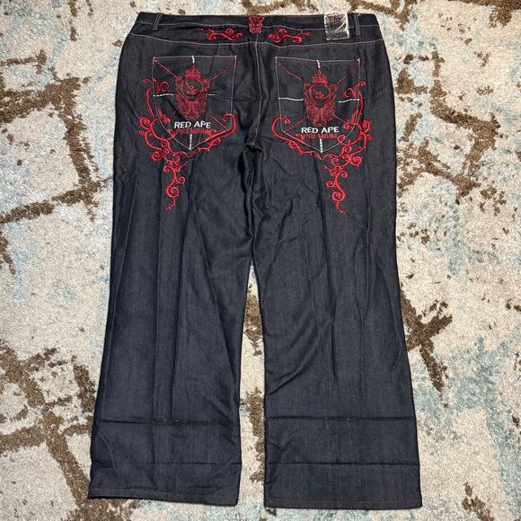 Vintage Red Ape Cyber Y2K Thorns Jeans Size 48x32 Grunge Baggy Wide Leg - Picture 1 of 8